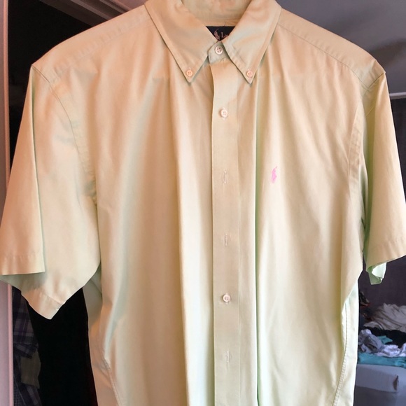 Polo Green Short Sleeve Button Down Shirt - Picture 1 of 2